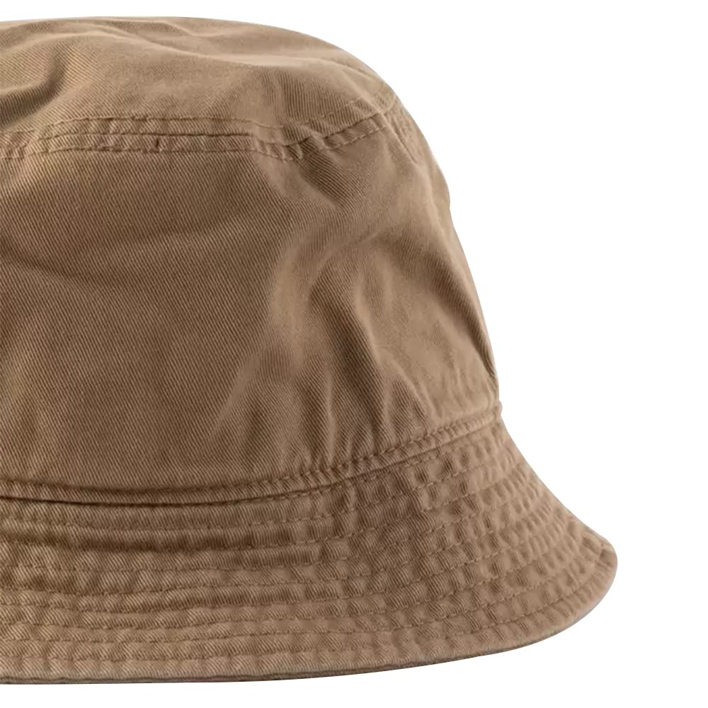 L8502-LXYB Men's Bucket Hat Jesus Fish Embroidered Cotton Washed Unisex Casual Fisherman Hat (Khaki,7 5/8)