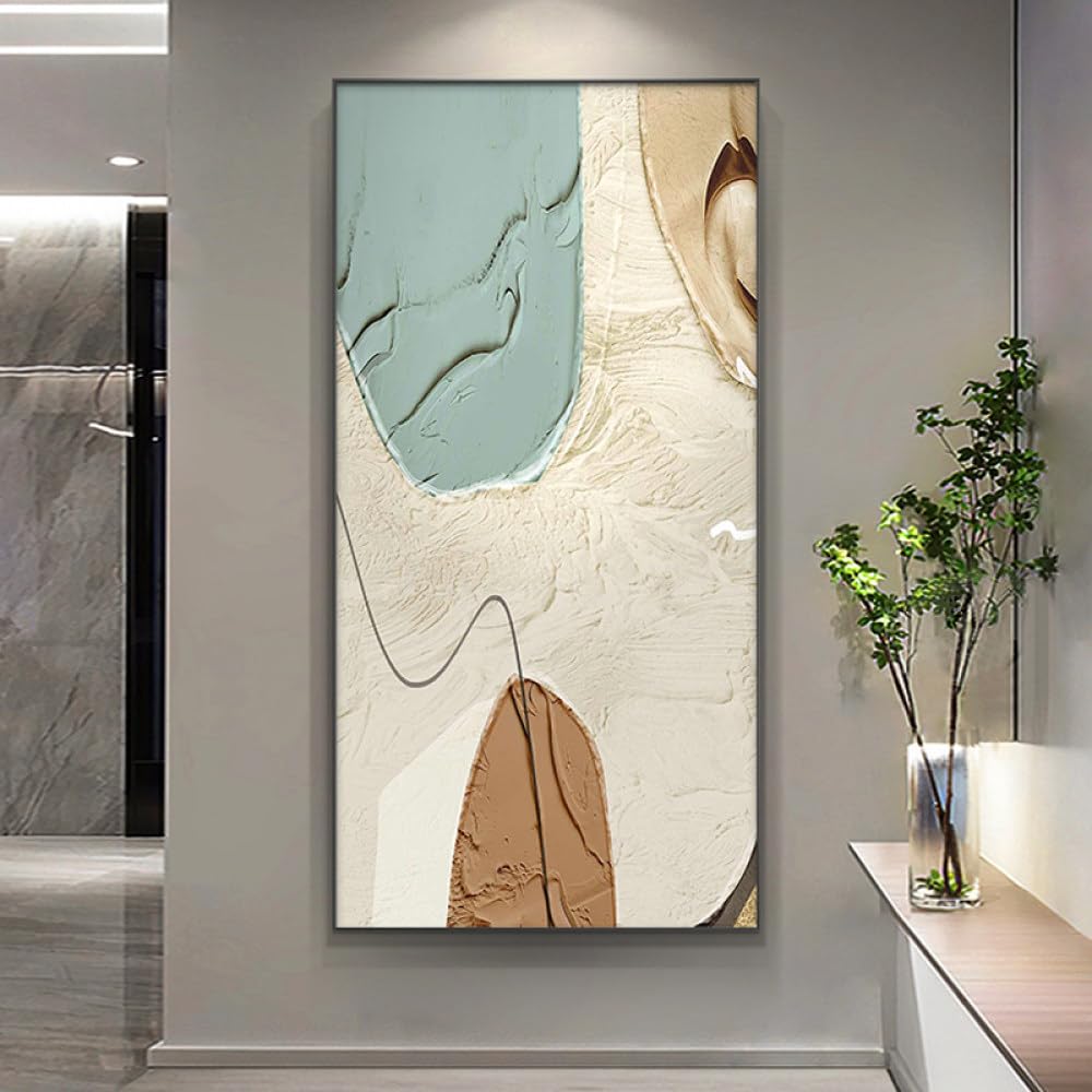 Tableau contemporain peint à la main grand format pour réchauffer l'ambiance d'un loft
