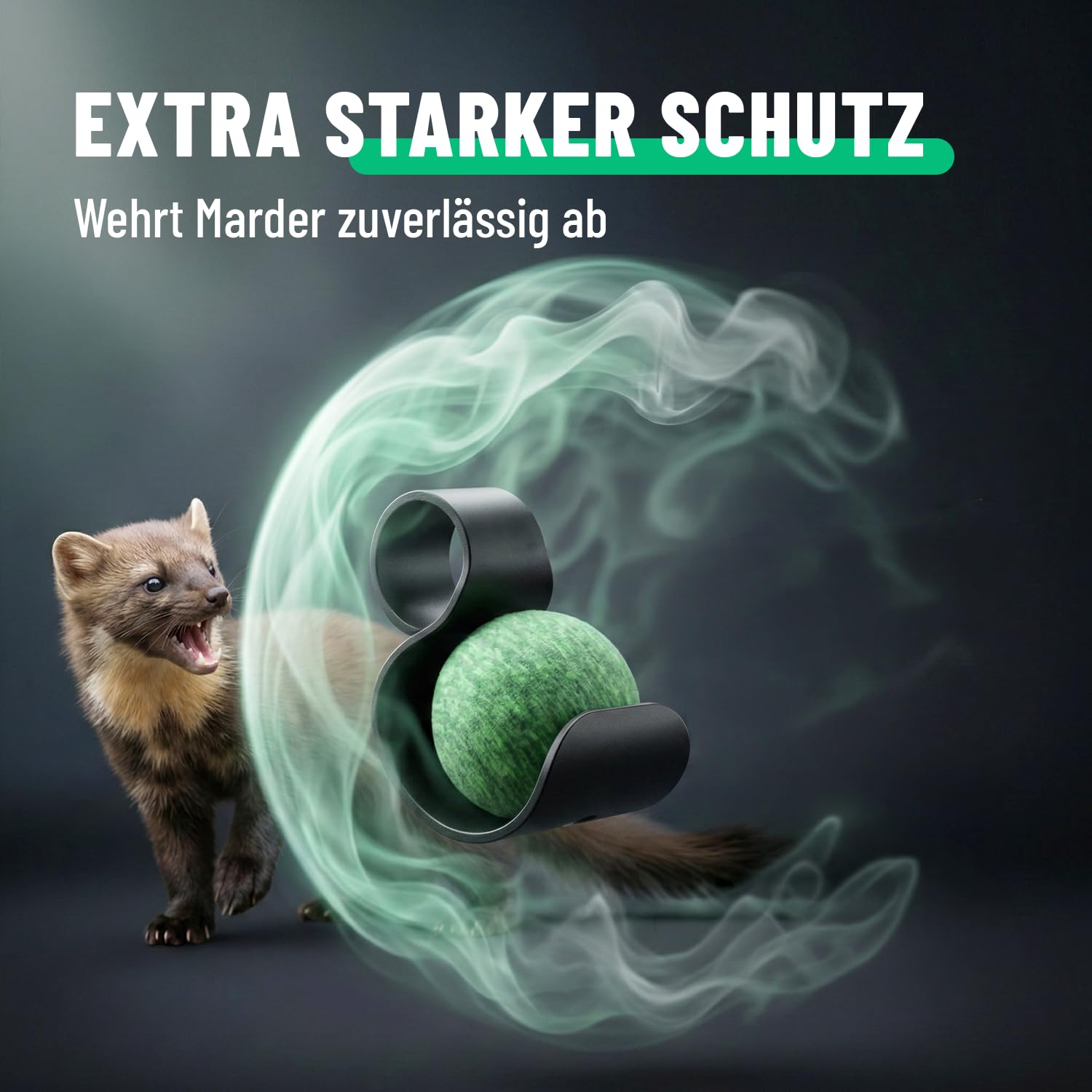 greate 4X Anti Marder Kugeln - Marderschreck Auto Duftkugeln inkl. Halterung - Sofortige & langfristige Marderabwehr Auto - Made in Germany Marderkugeln