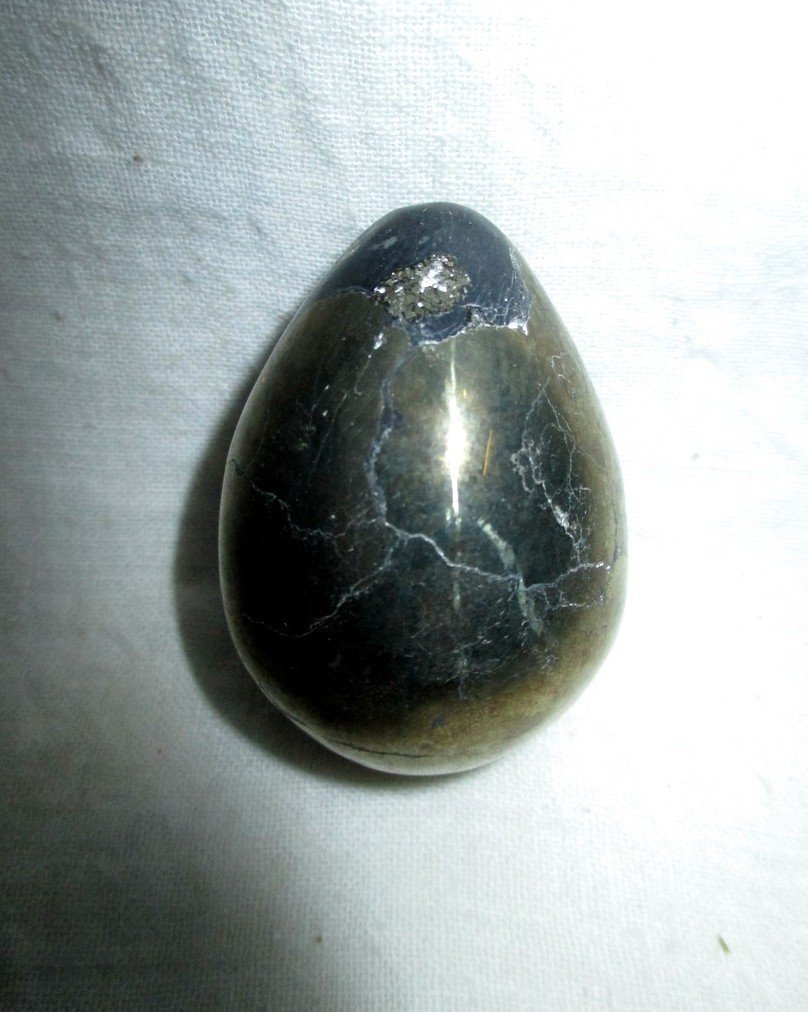 Jet Rare Pyrite Gemstone Egg 110 grams Oval Stone Free Booklet Jet International Crystal Therapy Crystal Jumbo w/ Pouch Polished Intuition Psychic Protective Bonding Rebirth Power Visionary Natural Spark Easter Good Luck Cluster Energy Spiritual Rock Healing Divine Gift Fortune