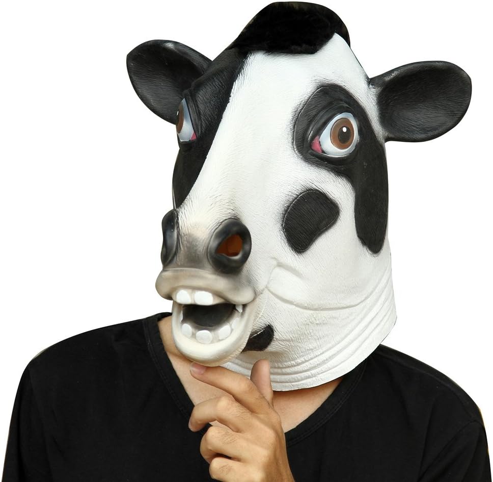 Cow Latex Animal Head Mask Novelty Costume Rubber Masks