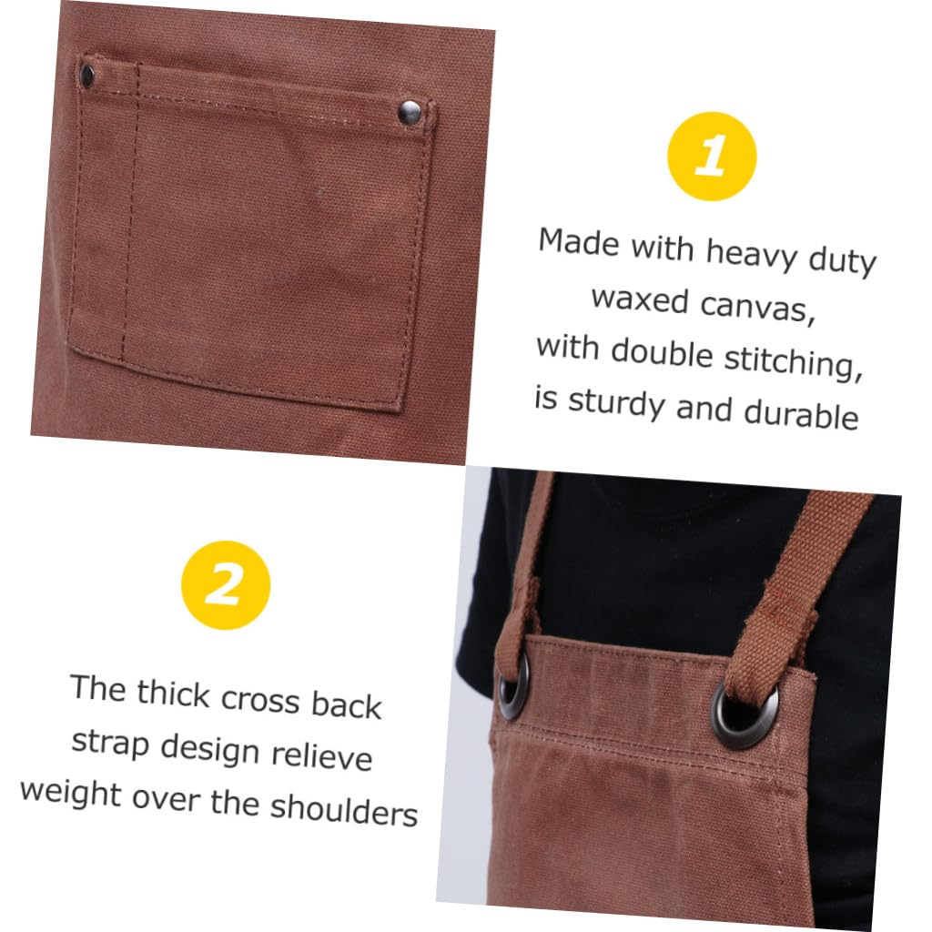 Homoyoyo Delantal De Carpintería Para Taller De Lona Encerada Con Bolsillo Para Herramientas Para Trabajos