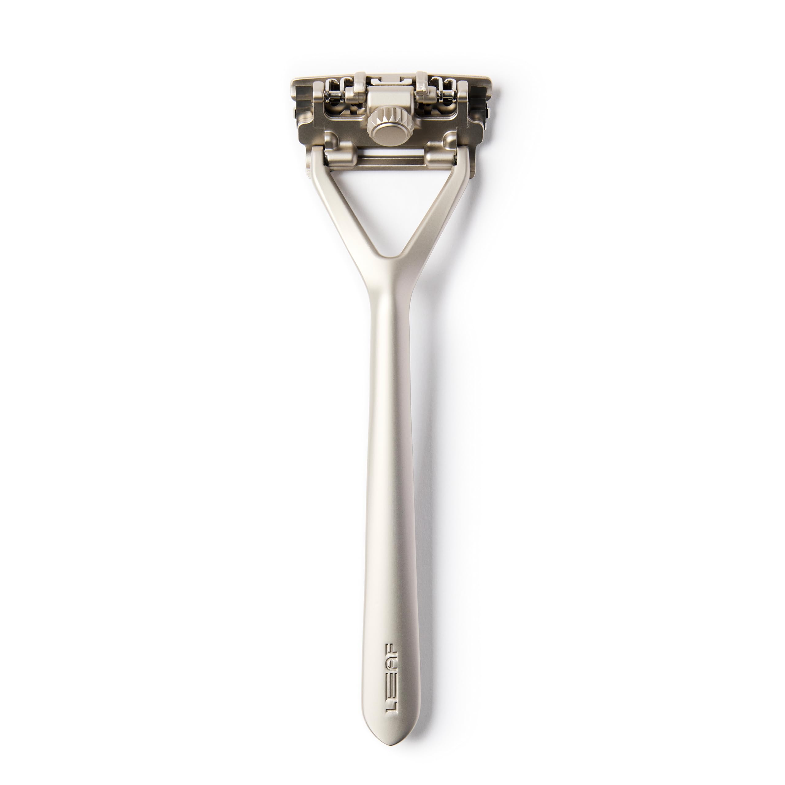 Leaf Shave The Razor, Silver - Plastic-Free, Three-Blade, Pivoting Head Razor for Women & Men