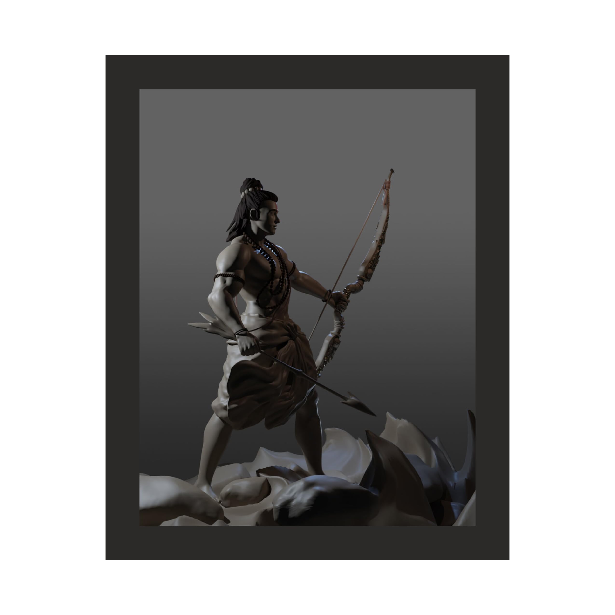 Lord Ram: The Divine Archer, 12x15 Inches