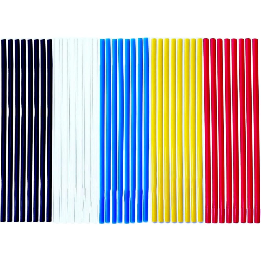 Littimoon Strips Plastic Welding Rods-40Pcs 9.8" for Car Bumper Repair Kit Common Flat Plastic Welding Rods Set