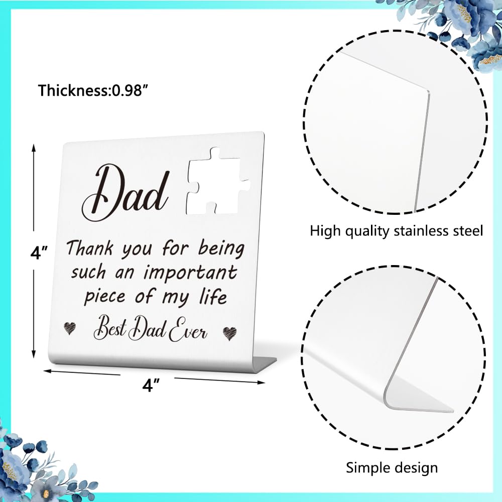Dankeschön-Geschenk Für Papa – Edelstahl-Schild Mit Spruch, 10 X 10 Cm, Perfekt Als Schreibtisch-Deko Oder Vatertagsgeschenk
