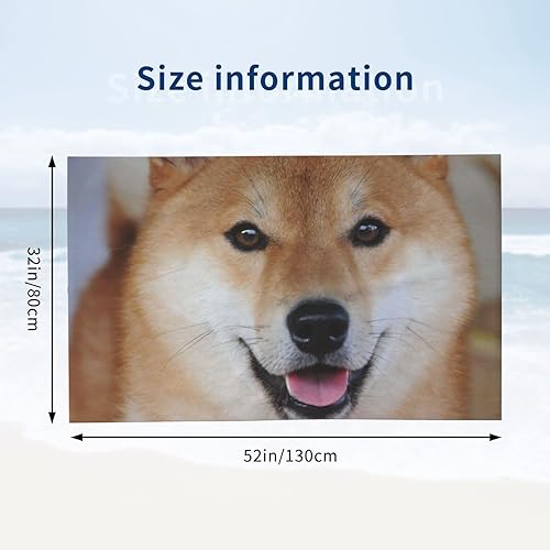Miniatura 2 de Decktt Shiba Inu - Toalla de playa de raza de perro, 32 x 52 pulgadas, toalla de camping de microfibra de secado rápido, súper absorbente, súper