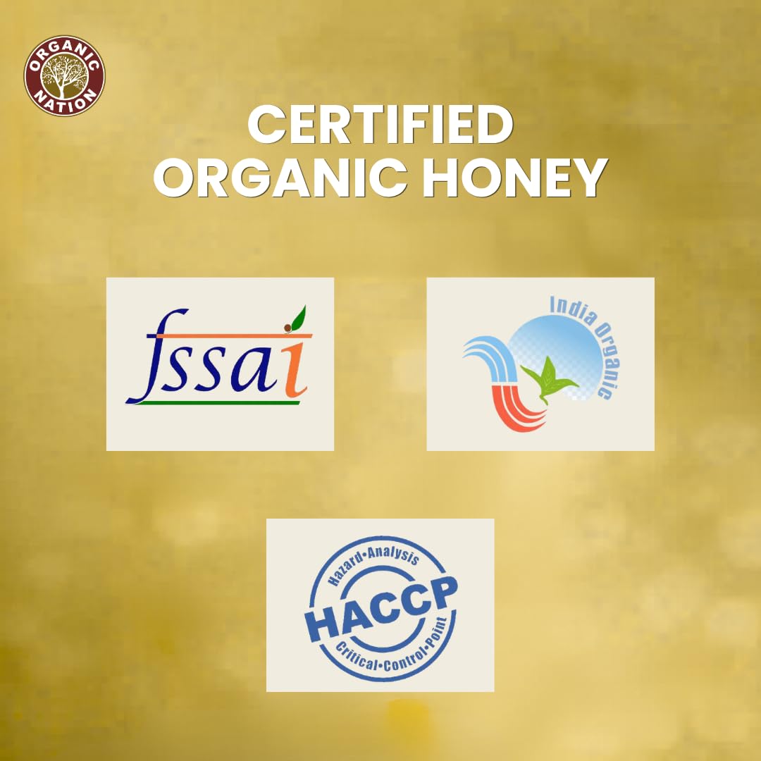 ORGANIC NATION Pure & Natural Light Flora Honey - Raw & Unprocessed, Lavender Honey, Natural Wildflower, Rich in Antioxidants, No Added Sugar, Langnese Substitute, 325g, Golden Amber Color 2
