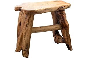 TJ Global Natural Edge Cedar Wood Tree Stump Table