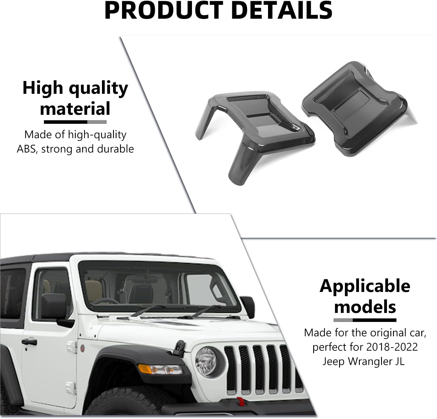 JL Tail Light Lamp Guard Cover Protector Exterior Decoration Accessories fit for Jeep Wrangler JL 2018-2025, Smoked Black (Fit for LED Version)