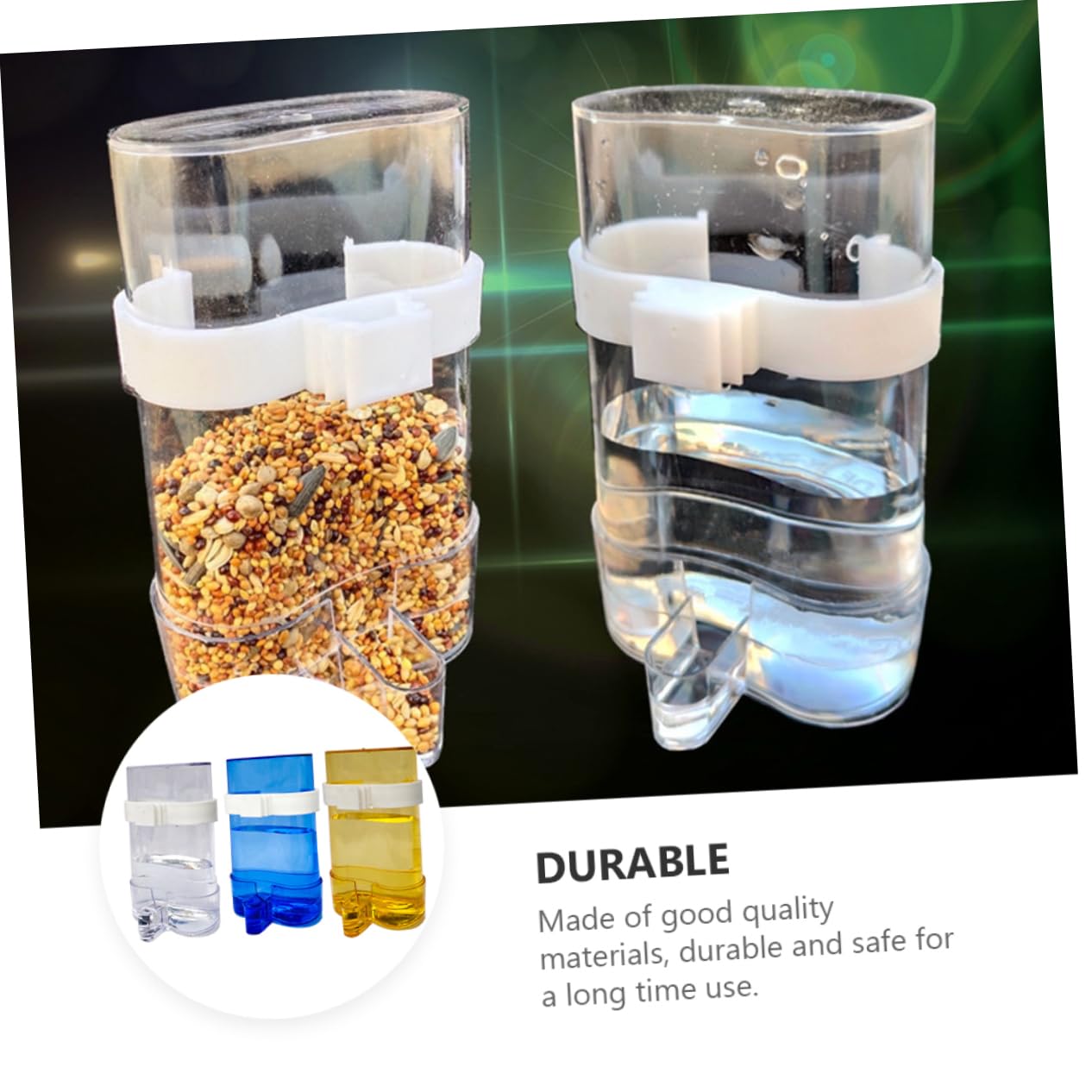 VANZACK Abbeveratoio Automatico per Pappagalli e Uccelli Domestici 12pz, Bevitore in Plastica per Gabbie Indoor e Outdoor, Distributore Acqua e Alimentatore per Uccelli