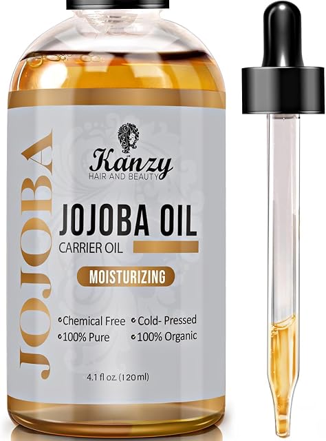 Kanzy Jojoba Oil Organiczny Tłoczony Na Zimno 100% Czysty 120ml Nierafinowany Nośnikowy Bez Heksanu Olej Jojoba Bio Do Włosów Paznokcie Ciało Skóra I Twarz Naturalny Olejek Do Masażu Jojoba