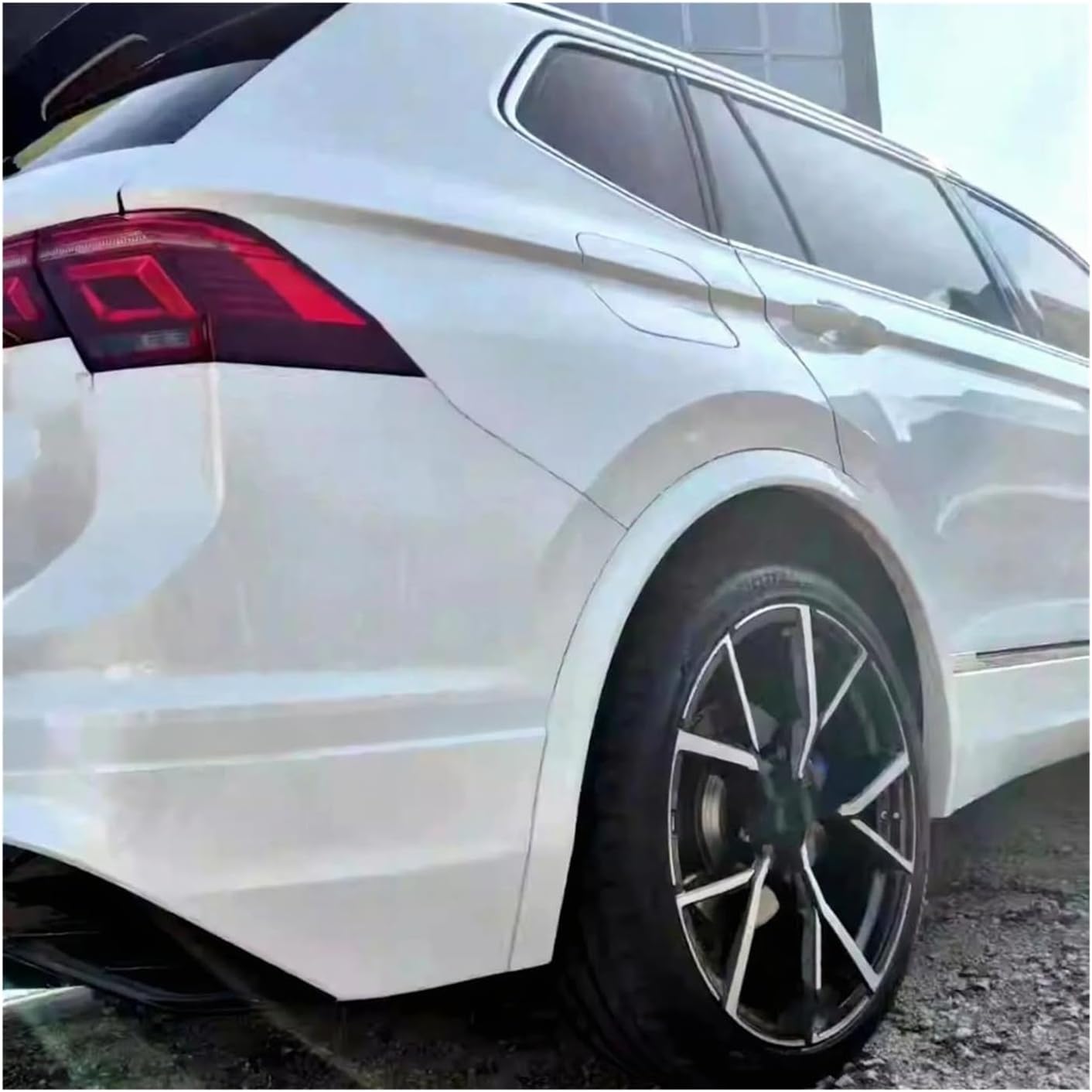 Body Kit Front and Rear Wheel Eyebrow Compatible with Volkswagen vw L Convert Rline Style Fender Trim Body Kit Car Accessories(Carbon Fiber)