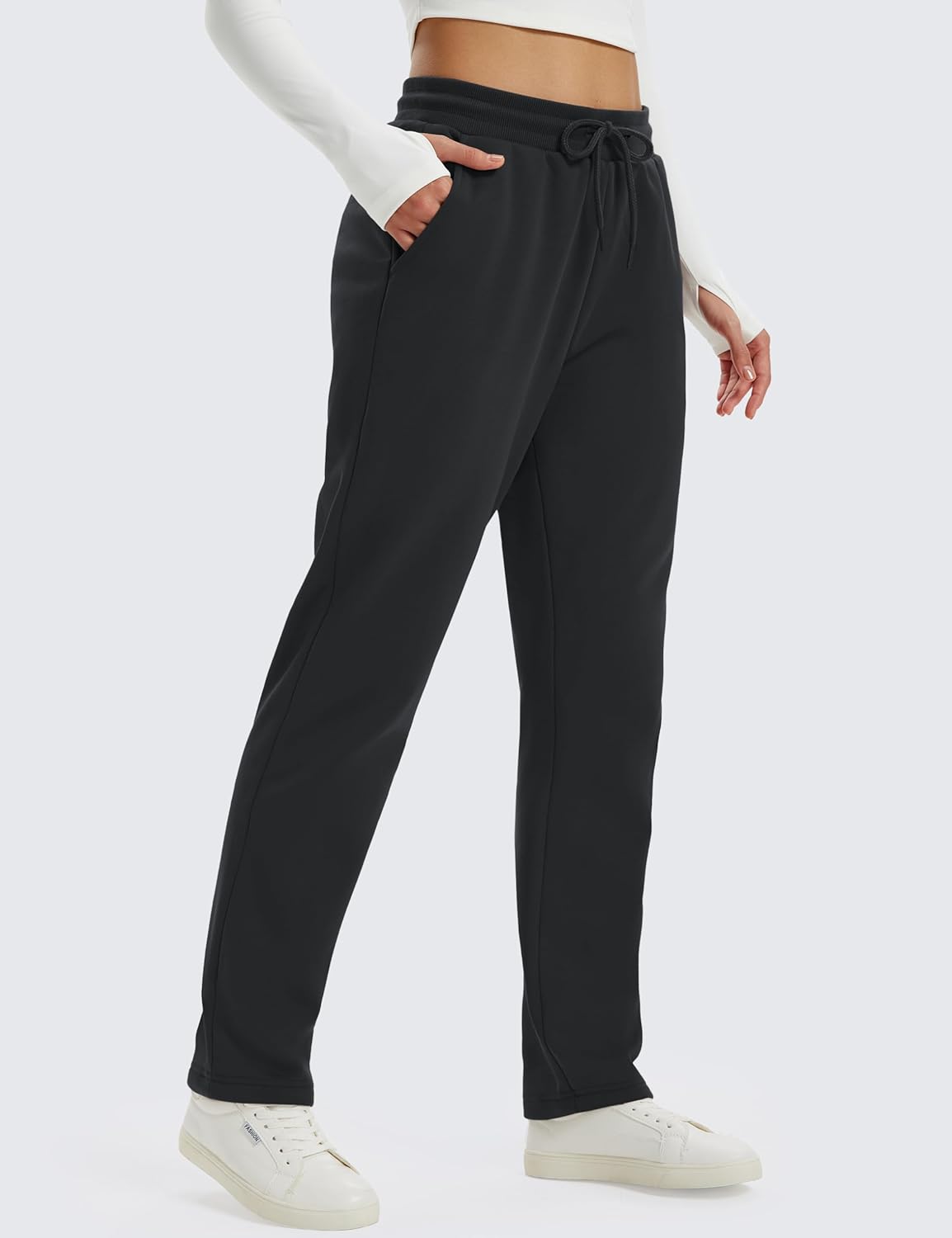 MAGCOMSEN Women's Sherpa Lined Sweatpants Winter Warm Fleece Pants Water Resistant Heavy Insulated Thermal Pants Outdoor - Image 3