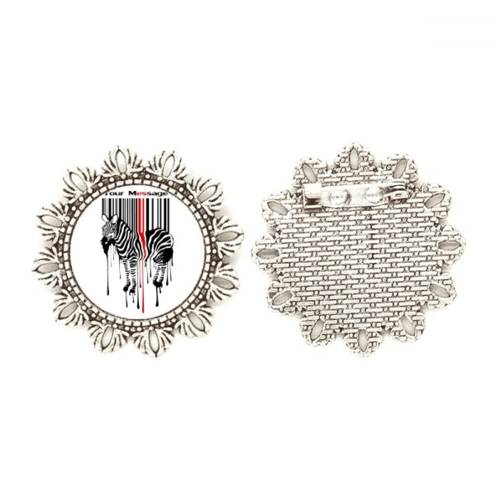 Broche de plata premium pintado a rayas grafiti negro y rojo m 4