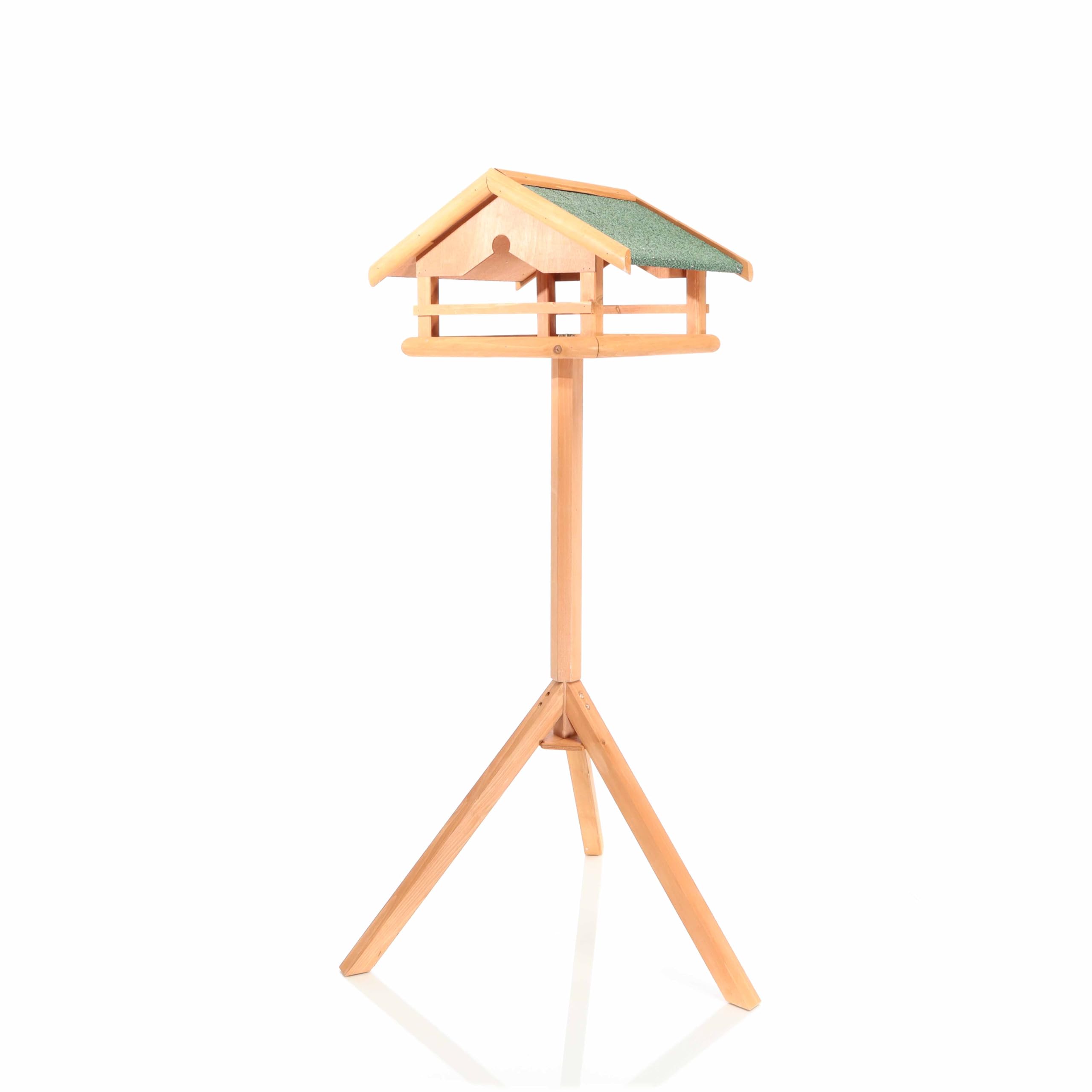 Comedero para pájaros con Soporte 119cm Hecho de Madera casa Aves alimentación alimentador