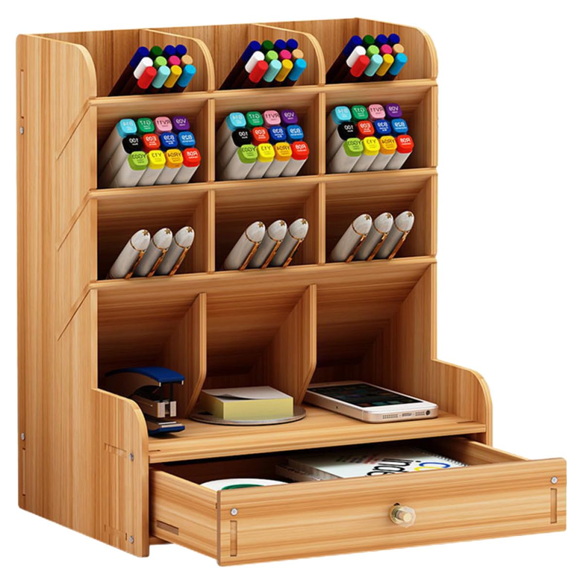 Boîte de rangement pour stylos en bois pour ne plus perdre vos marqueurs et fournitures