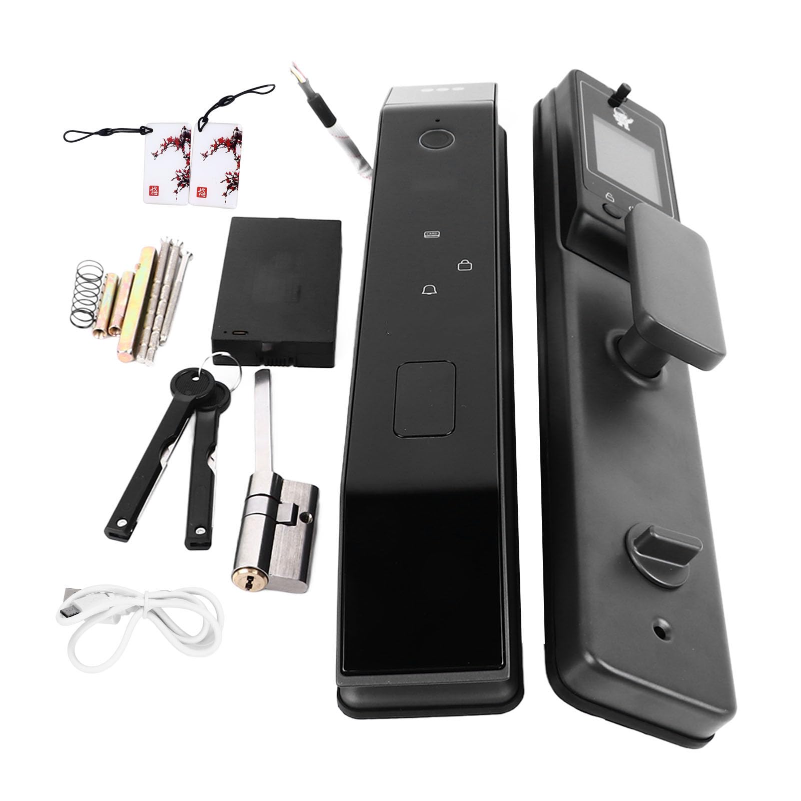 Serrure de porte intelligente sans clé avec identification d'empreintes digitales, reconnaissance faciale 3D, mot de passe, clés, serrure électronique pour la maison, l'appartement, le bureau