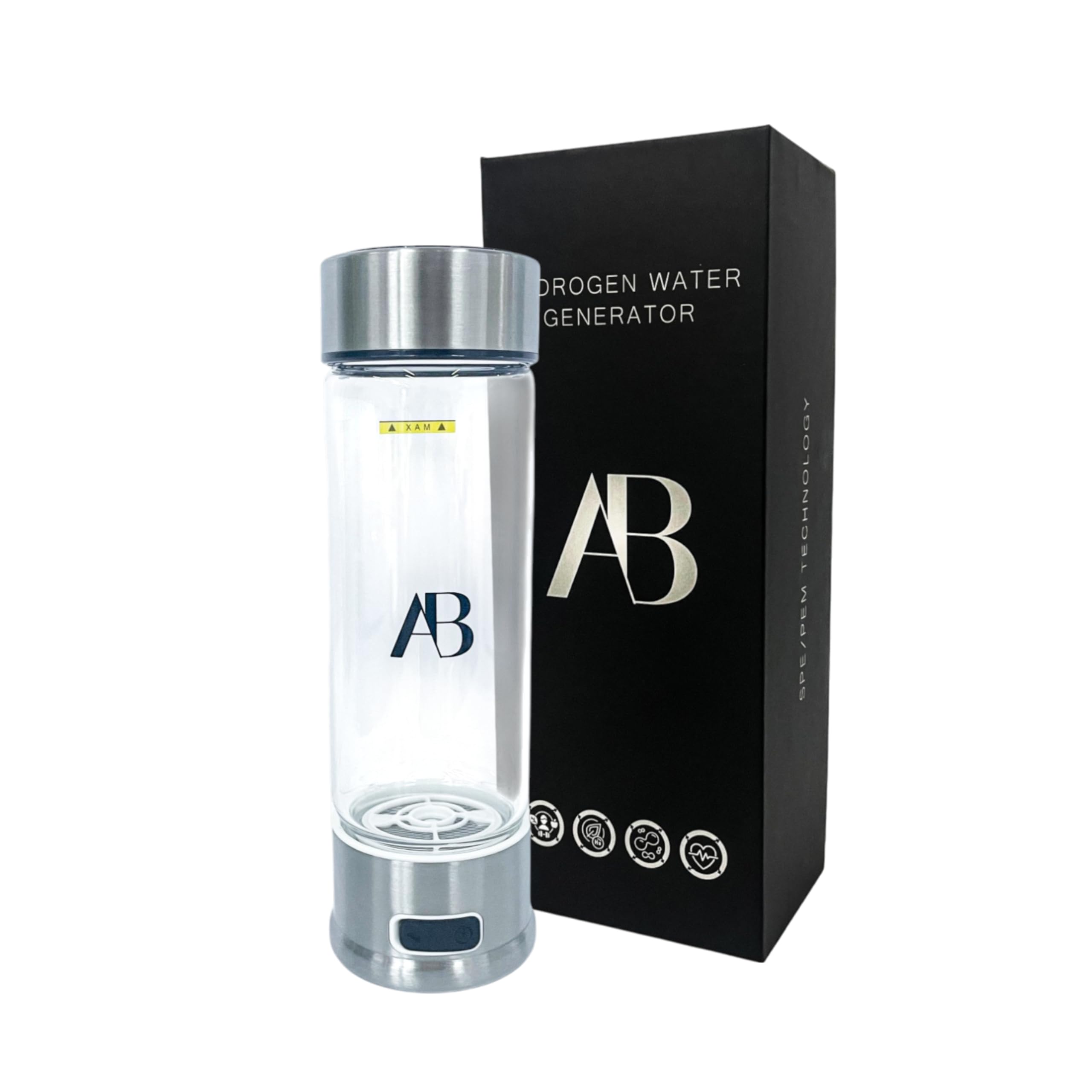 AB Hydrogen Water Bottle, Portable Hydrogen Water Generator with Advanced SPE PEM Technology, High-Efficiency Water Ionizer for Office, Travel, Fitness & Everyday Hydration.