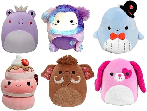 Miniatura 1 de Squishmallows Francine, Eden, Samir, Shelly, Chienda, Sager de San Valentín - Francine, Eden, Samir, Peluche Kellytoy con licencia oficial, juguete