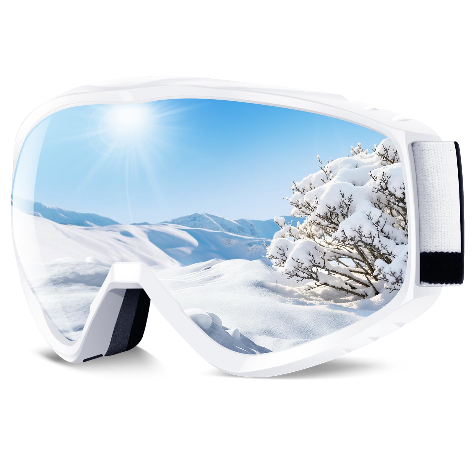 findway OTG Ski Goggles - Over Glasses Snow Snowboard Goggles for Men Women Adult & Youth - Anti-Fog 100% UV Protection