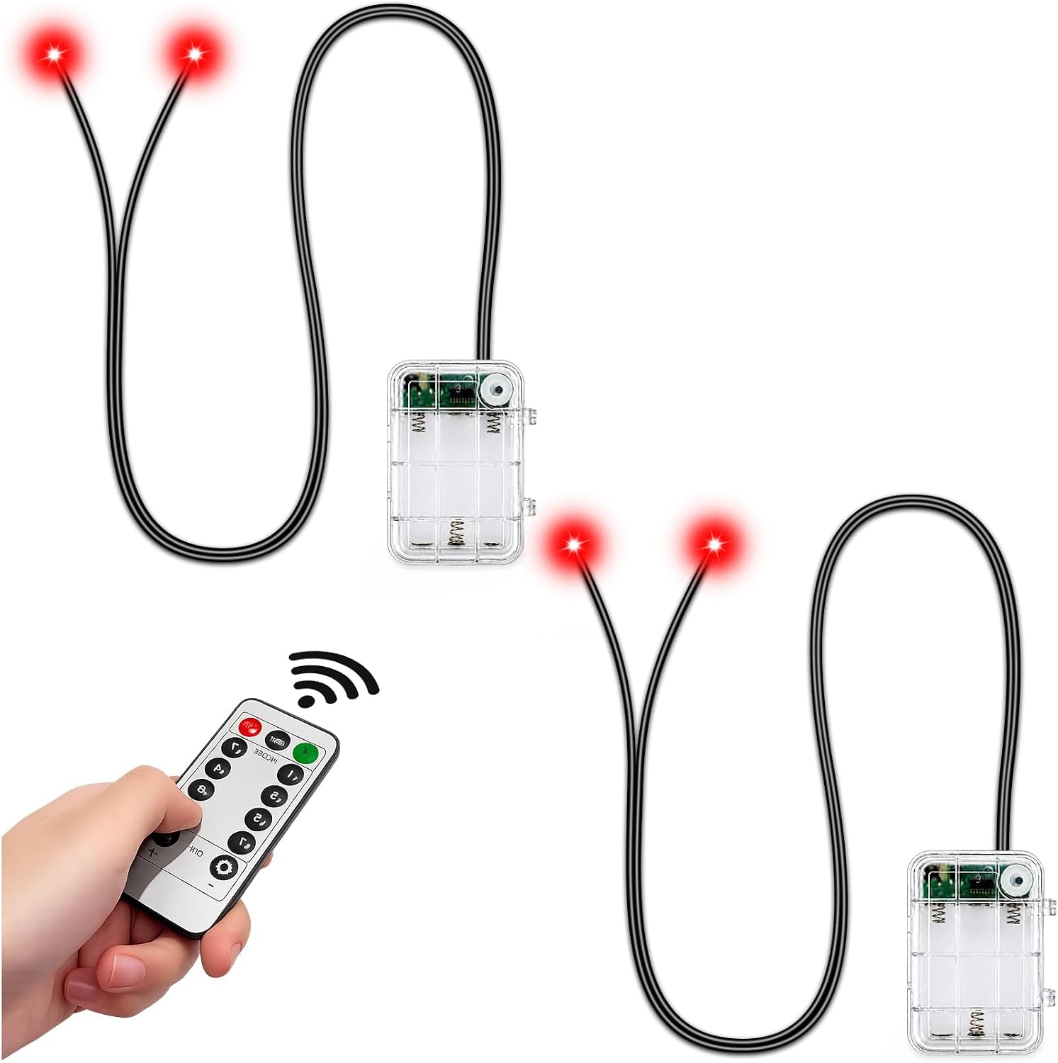 Remote Halloween Red Glowing Eyes, Waterproof Skeleton LED Eyes