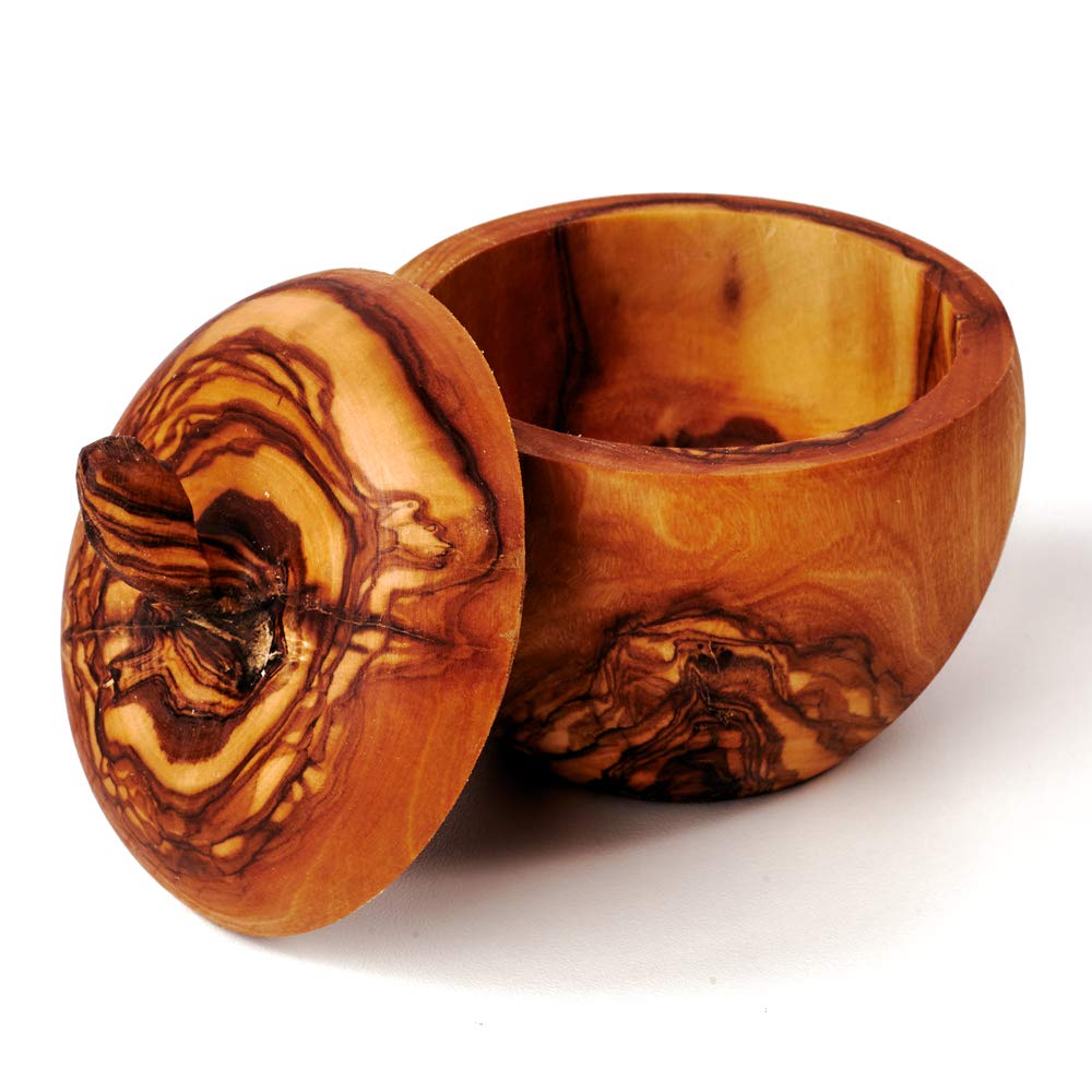 das Olivenholzbrett Barattolo con Coperchio in Apfelform - 10cm