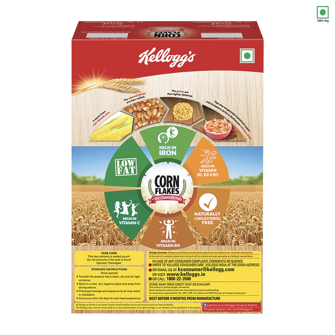 Buy Kellogg's Corn Flakes with Real Strawberry Puree Breakfast