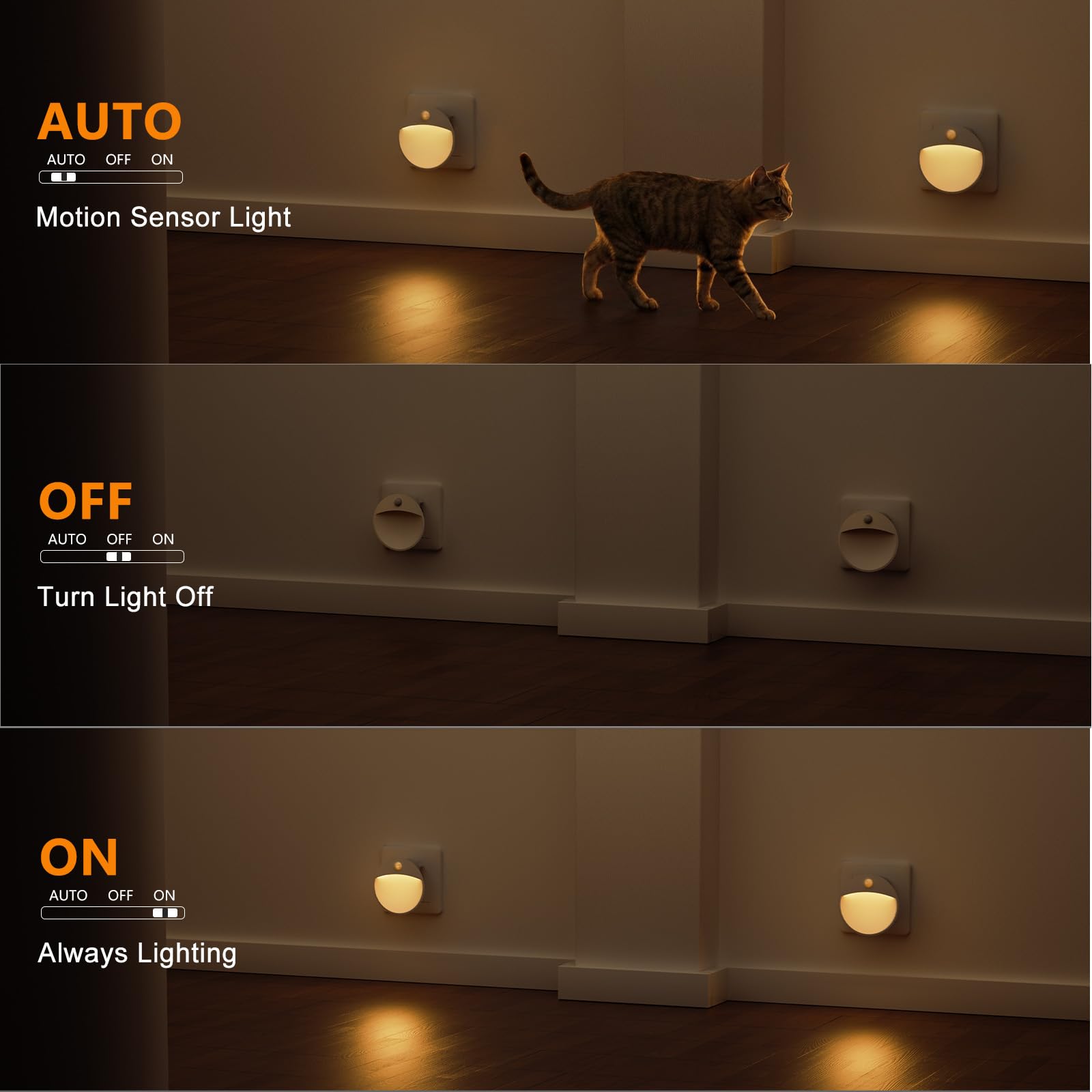 Luz Nocturna Luz con Sensor de Movimiento y Crepuscular, LED Enchufable, Brillo Regulable - 2 Unidades, Ideal para Dormitorio, Habitación Infantil, Bebé, Baño, Pasillo y Escaleras