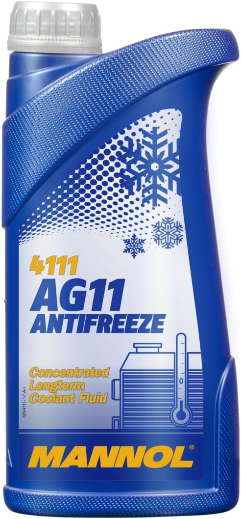 MANNOL 4111 AG11 Long-Term Concentrated Blue Antifreeze use in Any Cooling System Imported from Germany (1L)