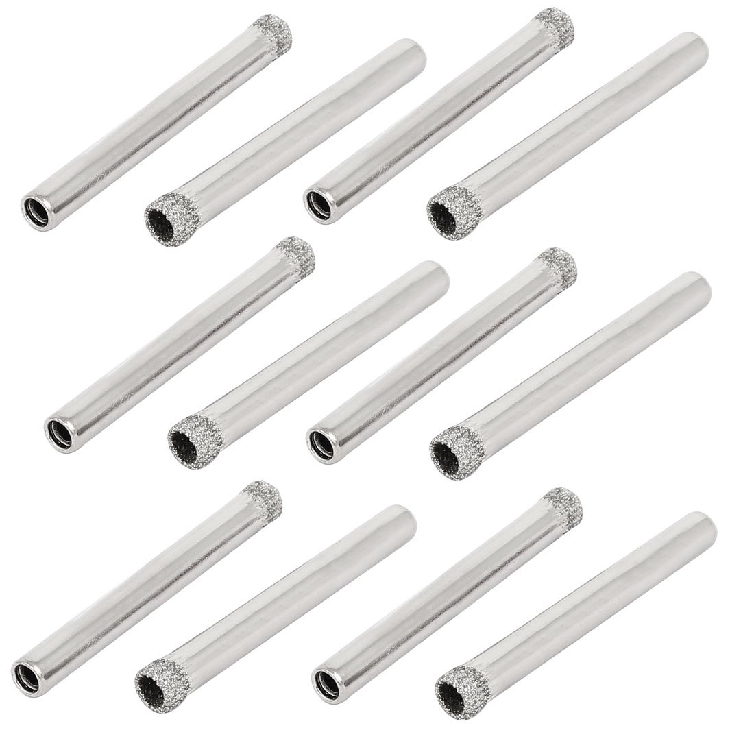 Aexit 6mm Cutting Hole Saws & Accessories Diameter Diamond Coated Round Shank Glass Hole Saw Drill Hole Saw Sets Bits 12pcs