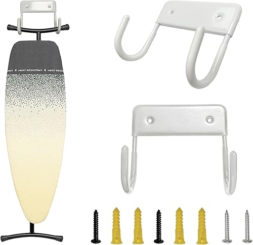 Miniatura 8 de Soporte para tabla de planchar para montaje en pared, organizador de tabla de planchar, estante de pared para cuartos de lavado, estante de