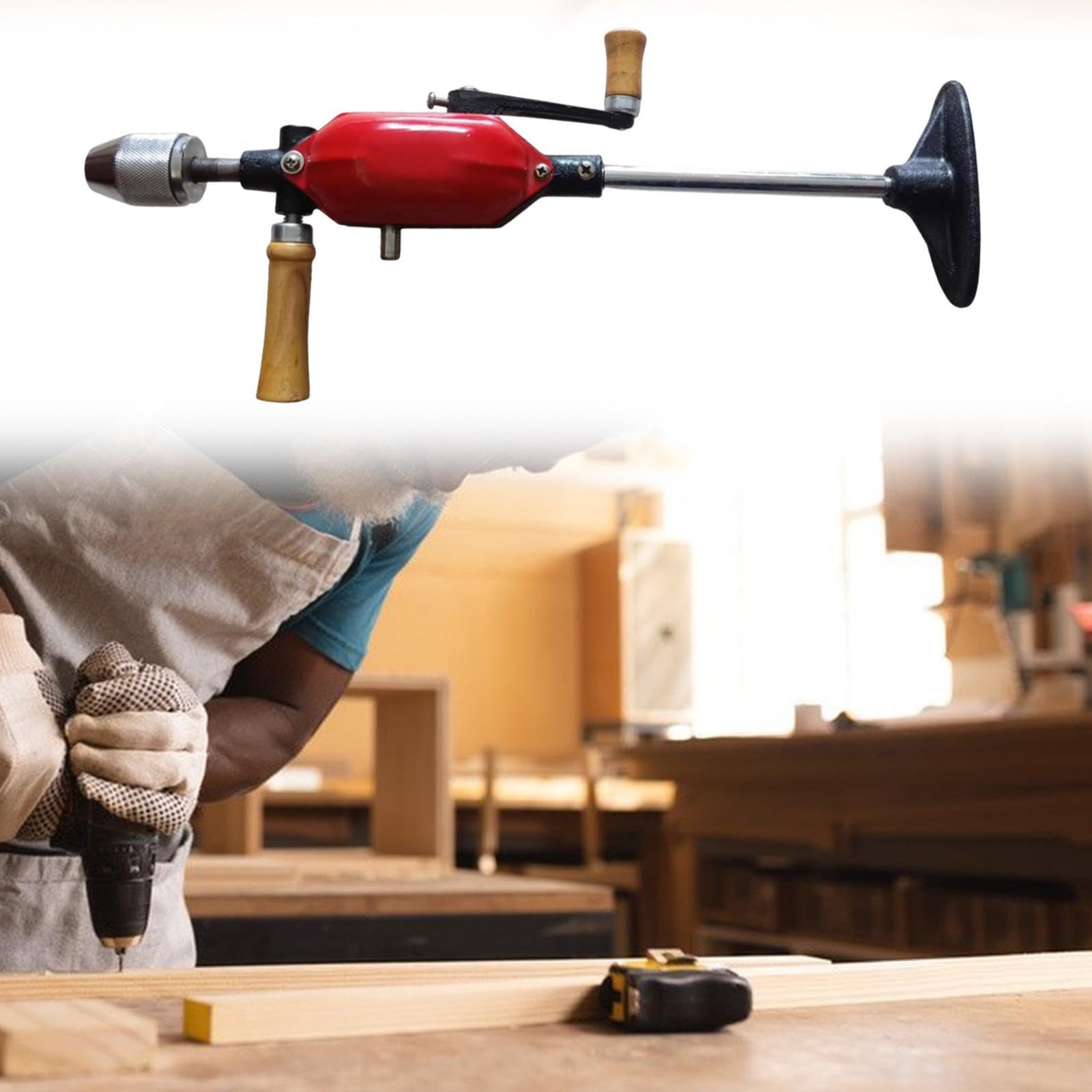 Taladro de Mano Accesorios de Bricolaje Cómodo Taladro de Manivela Manual Profesional