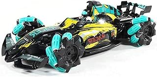 لعبة سيارة سباق عالية السرعة بجهاز تحكم عن بعد من زد ال ام اف كيه مع إضاءة ليد رائعة وأوضاع موسيقى لسباق ميتا دريفت وسبراي رذاذ للأولاد والبنات، أصفر