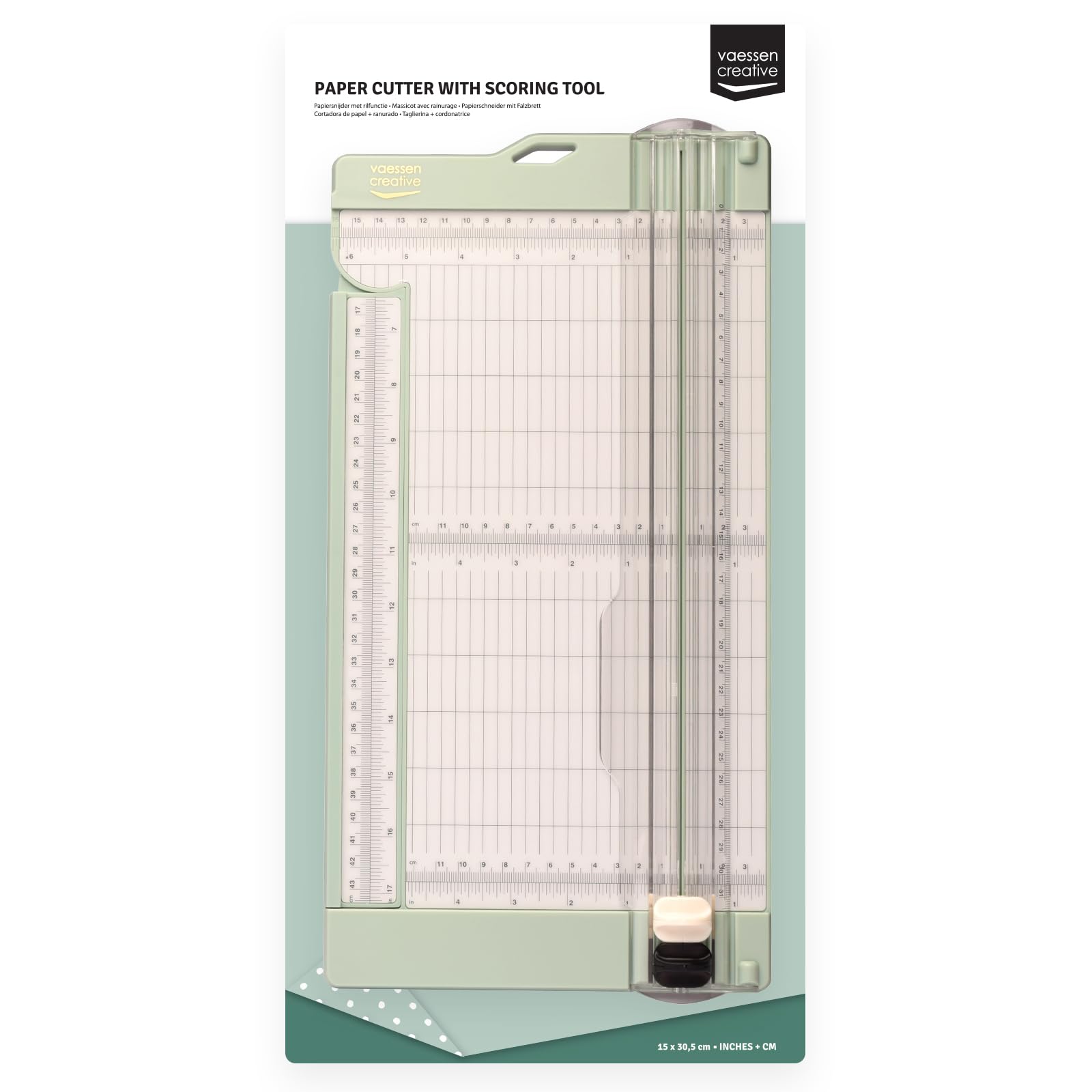 Vaessen Creative Massicot 15,2 x 30,5 cm et Plaque de Rainurage Score Easy 30,5 x 30,5 cm – Kit Scrapbooking pour Loisirs Créatifs, Création de Cartes, Boîtes Cadeaux et DIY – Plioir et Règle Inclus