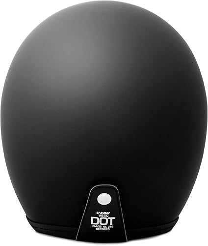 Miniatura 4 de VCAN Casco de motocicleta V85C 3/4 de cara abierta aprobado por DOT Mate negro,Brillo negro,Bandera negra mate,Calavera roja negra mate,Águila negra