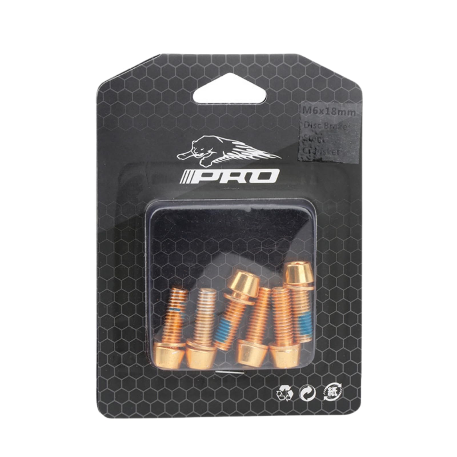 Bike Disc Brake Stem Bolts 6PCS M6x18mm Screws Stainless Steel Bicycle Disc Brake Stem Bolt for BMX MTB Road Bikes,Gold