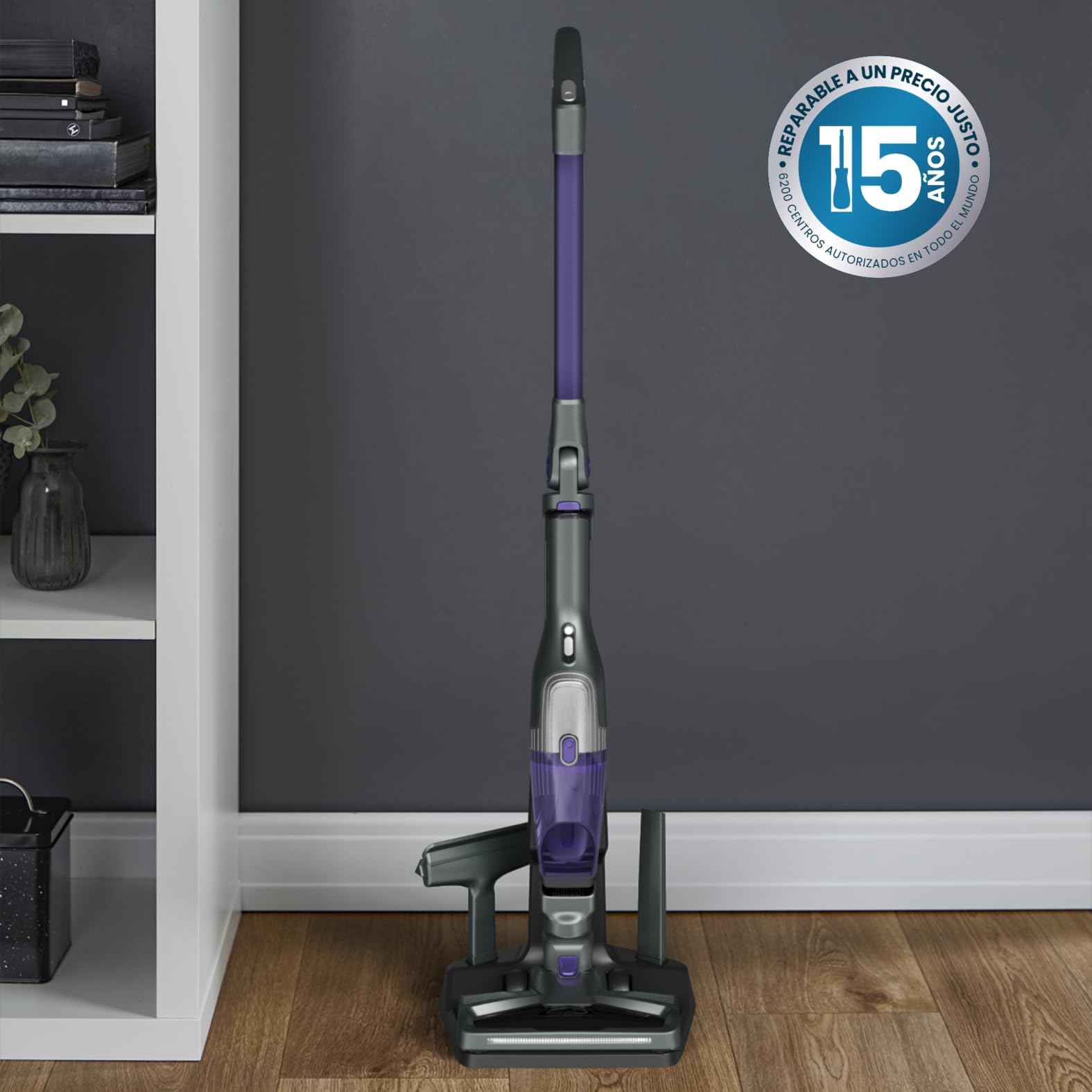 Rowenta X-TREM Compact 2 en 1 - Aspiradora escoba sin cable multisuperficies, aspiradora de mano muy ligera, hasta 60 min, Vision System, hasta el 99% filtrado, apta para personas alérgicas, RH1238