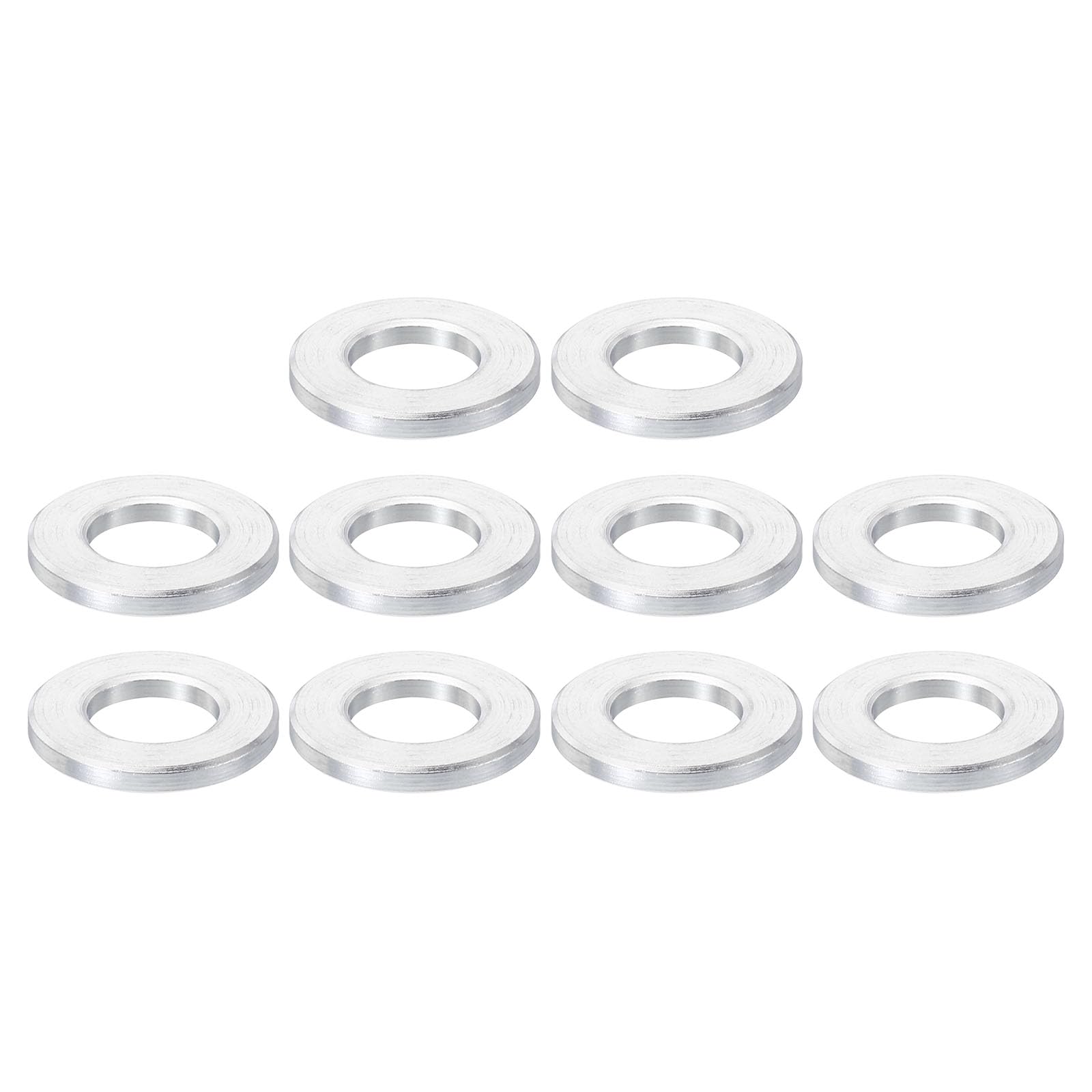 PATIKIL M10 Aluminum Spacers, 10 Pcs Metal Spacer Aluminum 10.5mm ID x 20mm OD x 2.5mm L Aluminum Spacer Screw Standoff Round for 3/8" M10 Screw Bolts