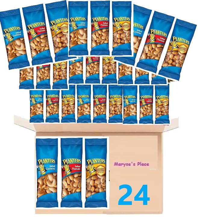 PLANTERSS Variety Pack, Salted Cashews, Salted Peanuts & Honey Ro...