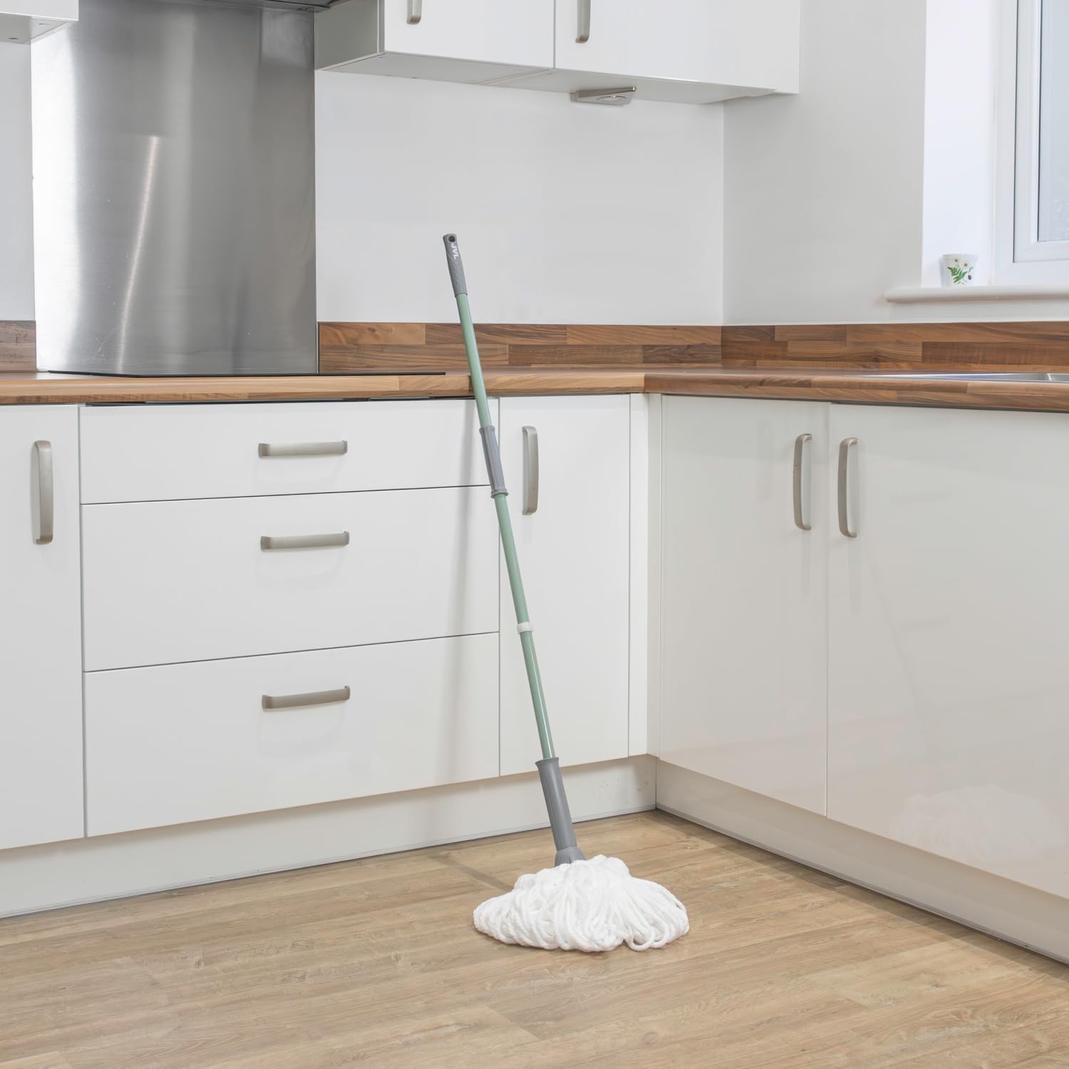 JVL Easy Twist - Mopa giratoria con Mango escurridor - Mopa de Microfibra Verde