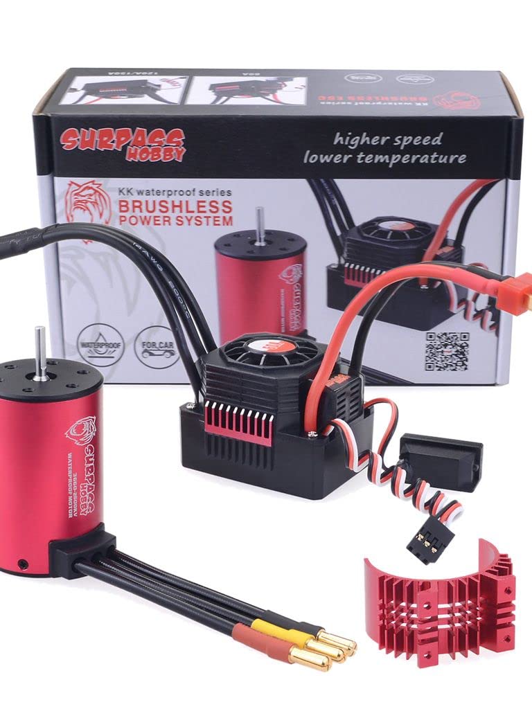 Surpass Hobby KK Series 3660 2600KV Waterproof Brushless Motor Shaft 3.175mm with Brushless 60A ESC 