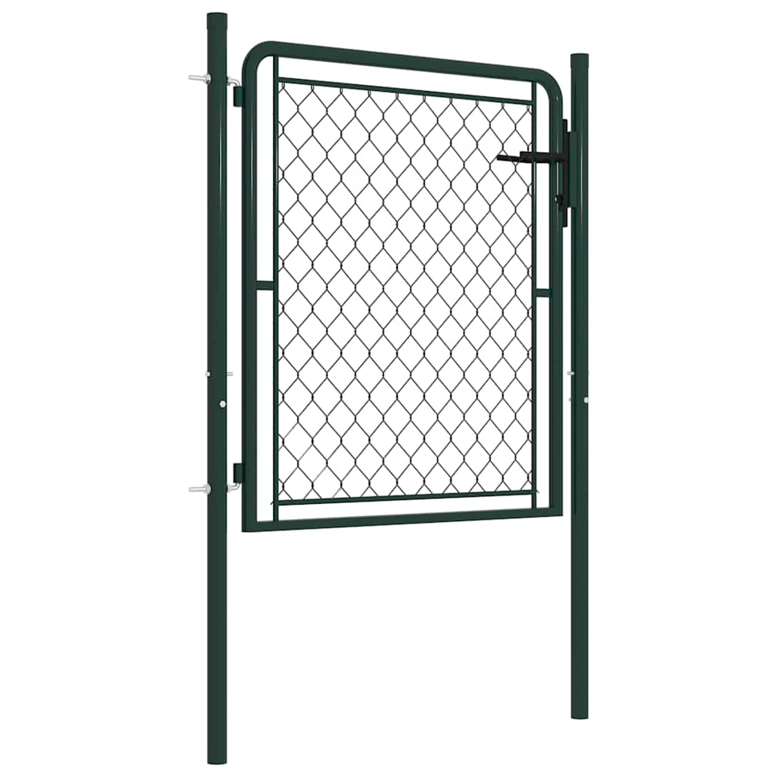 Cancello da giardino in acciaio, 100 x 150 cm, verde, resistente alla ruggine, con maniglia e lucchetto, altezza pannello 100 cm, per esterni