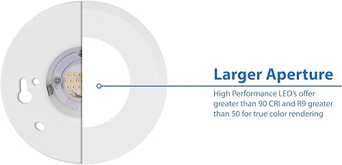 Miniatura 6 de NICOR Lighting DLFv4 SureFit DLF4S120SWH - Foco empotrado LED de 5 pulgadas con borde redondo blanco