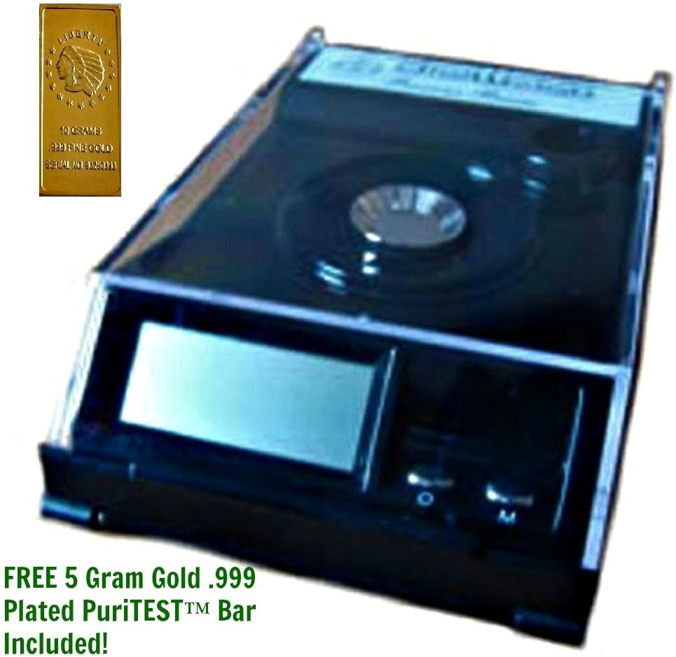 NEW 10 x 0.001 Grams ELECTRONIC LAB BALANCE-Chemical Analysis Scale + Weight, Weighing Tray, WARRANTY + 5 Gram Gold Test Bar