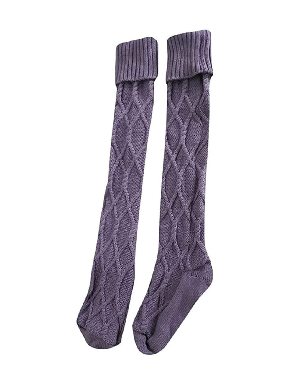 Calcetines Térmicos Calcetines Altos Hasta El Muslo Para Mujer, Calcetines Por Encima De La Rodilla, Calcetines Largos Cálidos De Color Puro, Calcetines Elásticos Cómodos Calcetines Invierno