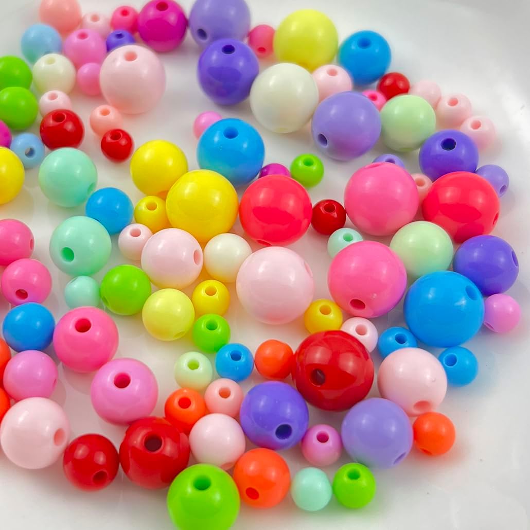 400Pieces 8MM Acrylic Round Beads Round Acrylic Balls Chunky Beads Smooth Spacer Plastic Pastel Beads Craft Beads for Necklace and Bracelet Making Crafting Supplies(191-deep Royal Blue) - Image 5