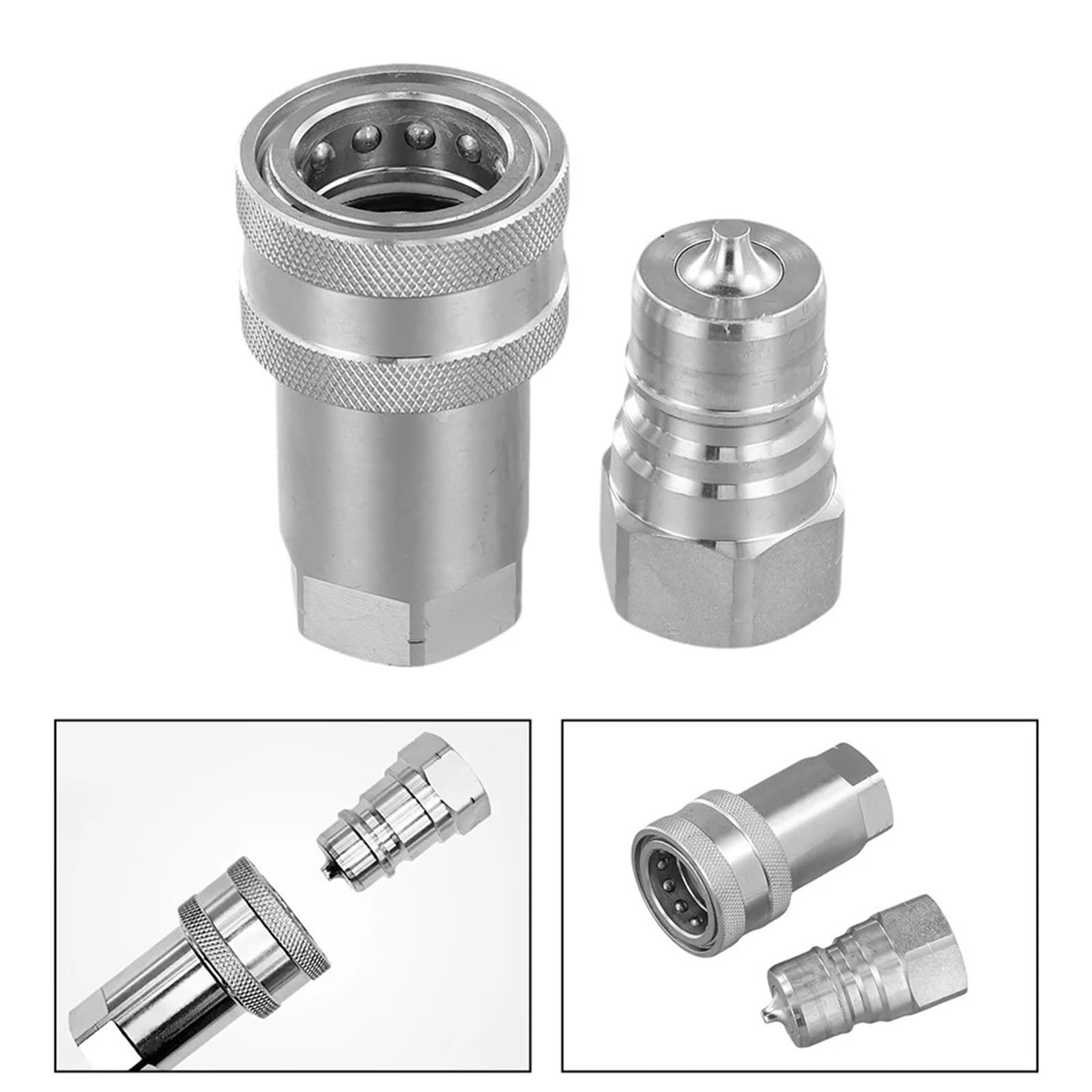 1 pz NPT1/2 Tubo di olio idraulico ad alta pressione Connettore rapido Connettore idraulico Raccordo a sgancio rapido for ISO Serie A Giunti(Male)