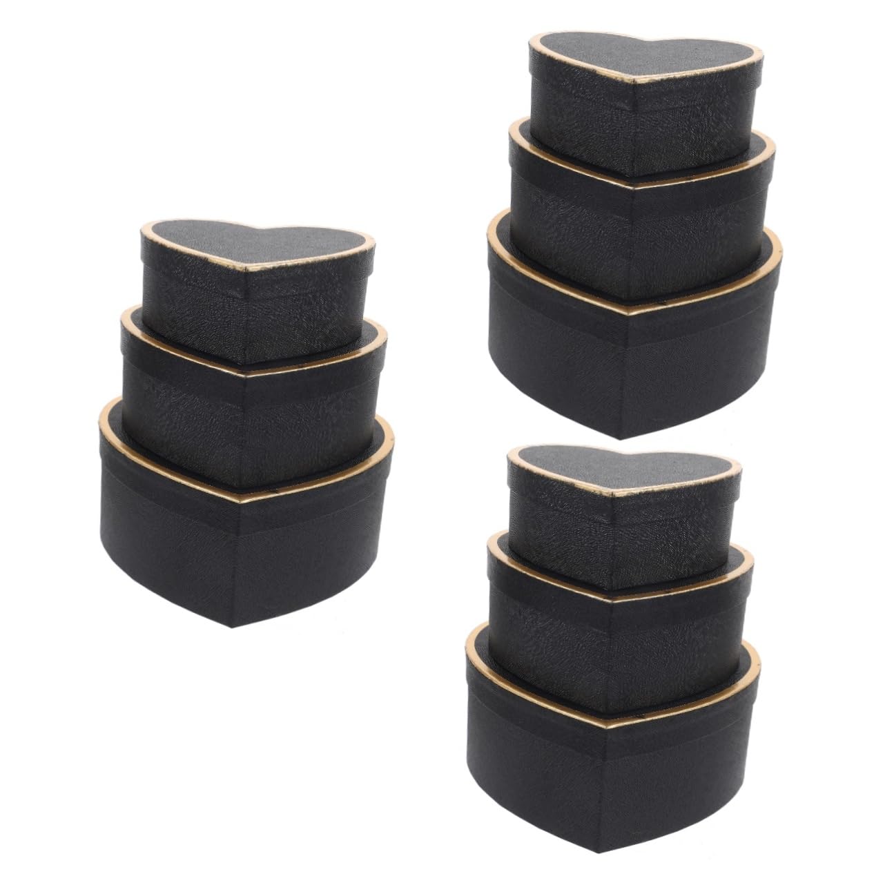 FOMIYES 3 Sätze Herzförmige Geschenkboxen Aus Elegante Verpackungsbox Für Hochzeiten Valentinstag Besondere Anlässe Dekorative Schachteln Für Kleine Schwarze Kartonboxen Mit 3 Stücke * 3