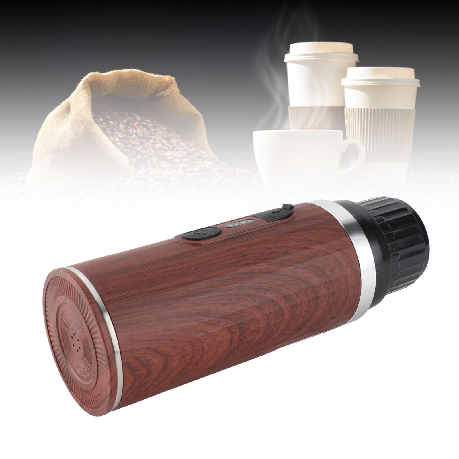 LICAEVEY Mattista del caffè Portatile, Macchina caffè Automatica Auto -riscaldamento con Tazza, Caffettiera Viaggio Wireless Ricaricabile